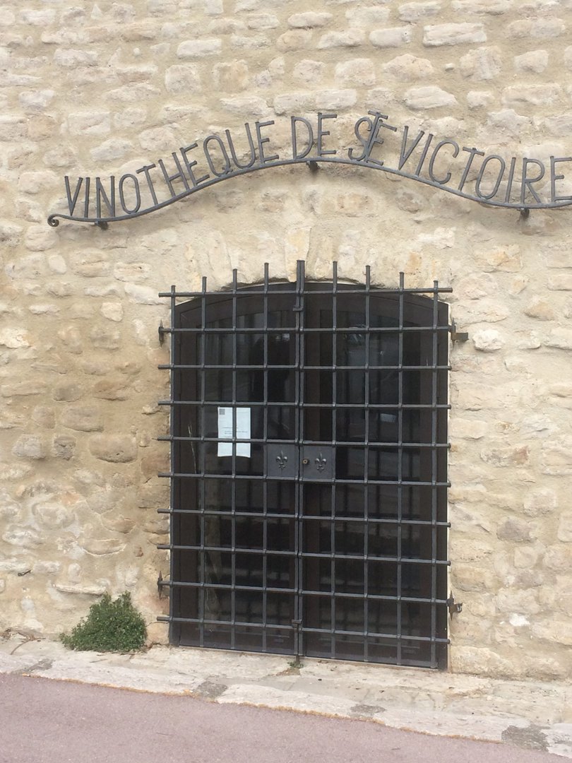 The Vinotetecque of Ste Victoire doorway in the castle at Trets