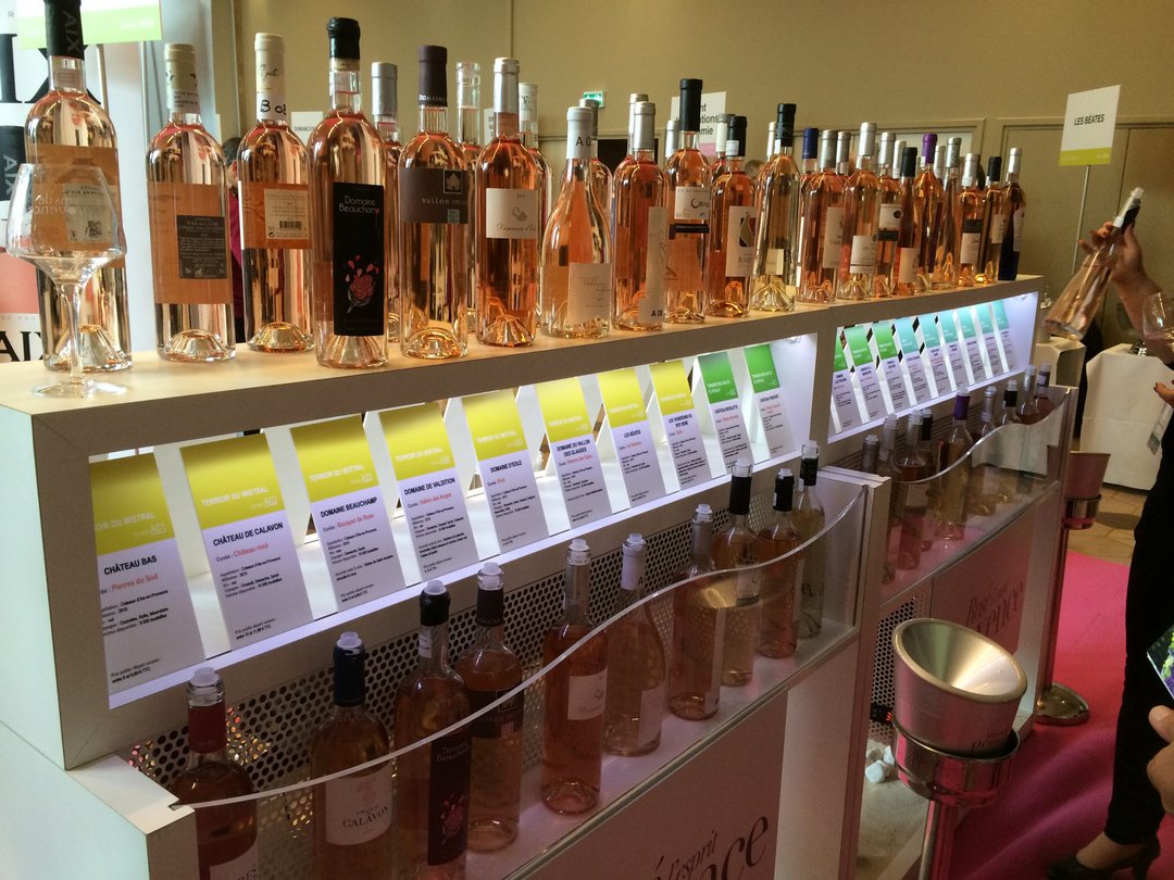 The rosé tasting table