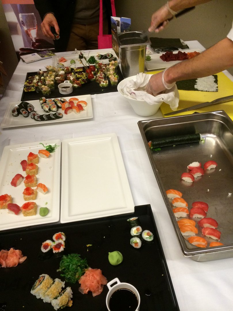 Chef creating fresh sushi to match with the rosé wines
