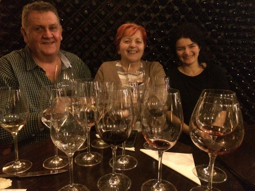 Andrej and Delia Herczeg and Marianne, Enoteca de Savoya, Timișoara