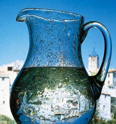 Biot glass jug with typical bubbles