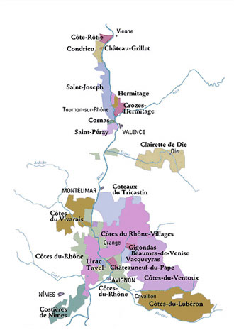 rhone clairette ac map